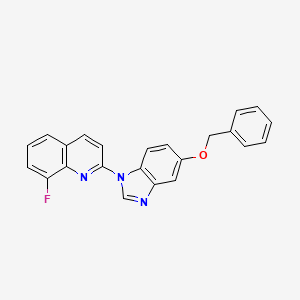 molecular formula C23H16FN3O B8206269 8-Fluoro-2-(5-phenylmethoxybenzimidazol-1-yl)quinoline 