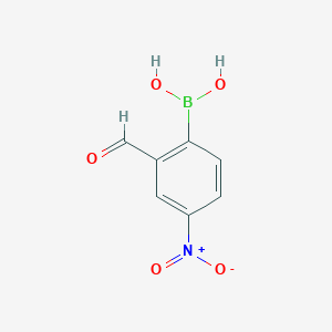 molecular formula C7H6BNO5 B8206290 (2-Formyl-4-nitrophenyl)boronic acid 