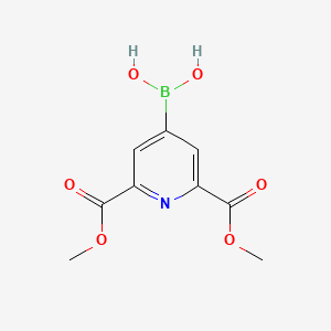 molecular formula C9H10BNO6 B8206314 (2,6-Bis(methoxycarbonyl)pyridin-4-yl)boronic acid 