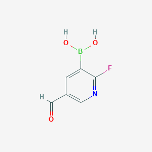 molecular formula C6H5BFNO3 B8206317 (2-Fluoro-5-formylpyridin-3-yl)boronic acid 