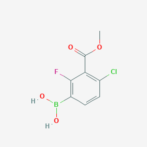 molecular formula C8H7BClFO4 B8206322 (4-Chloro-2-fluoro-3-(methoxycarbonyl)phenyl)boronic acid 