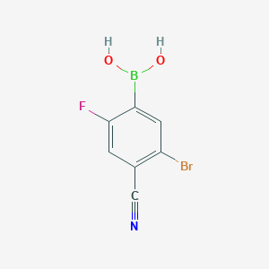molecular formula C7H4BBrFNO2 B8206328 (5-Bromo-4-cyano-2-fluorophenyl)boronic acid 