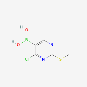 molecular formula C5H6BClN2O2S B8206406 (4-Chloro-2-methylsulfanylpyrimidin-5-yl)boronic acid 