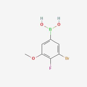 molecular formula C7H7BBrFO3 B8206412 (3-Bromo-4-fluoro-5-methoxyphenyl)boronic acid 
