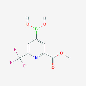 molecular formula C8H7BF3NO4 B8206418 [2-(Methoxycarbonyl)-6-(trifluoromethyl)pyridin-4-YL]boronic acid 