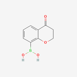 molecular formula C9H9BO4 B8206449 (4-oxo-3,4-dihydro-2H-1-benzopyran-8-yl)boronic acid 