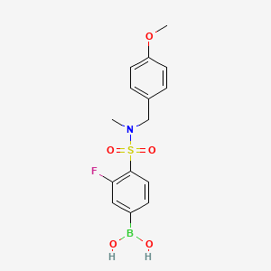 molecular formula C15H17BFNO5S B8206481 [3-Fluoro-4-[(4-methoxyphenyl)methyl-methylsulfamoyl]phenyl]boronic acid 