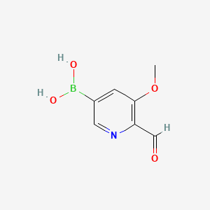 molecular formula C7H8BNO4 B8206544 (6-Formyl-5-methoxypyridin-3-yl)boronic acid 