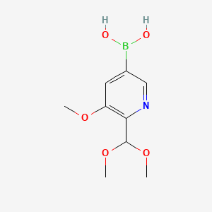 molecular formula C9H14BNO5 B8206552 [6-(Dimethoxymethyl)-5-methoxypyridin-3-yl]boronic acid 