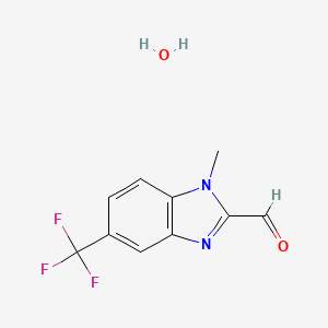 molecular formula C10H9F3N2O2 B8206580 1-Methyl-5-(trifluoromethyl)benzimidazole-2-carbaldehyde;hydrate 