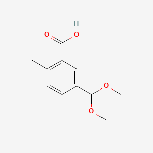 molecular formula C11H14O4 B8206607 5-(Dimethoxymethyl)-2-methylbenzoic acid 