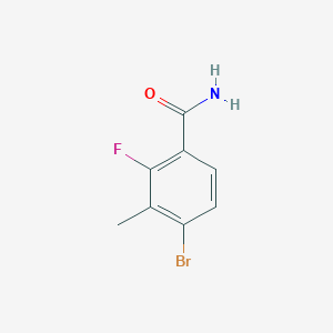 molecular formula C8H7BrFNO B8206623 4-Bromo-2-fluoro-3-methylbenzamide 