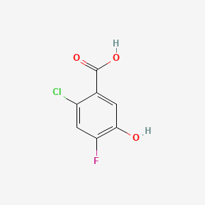 molecular formula C7H4ClFO3 B8206650 2-Chloro-4-fluoro-5-hydroxybenzoic acid CAS No. 91659-15-3