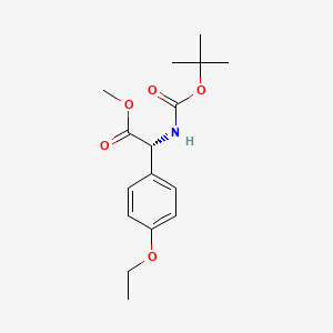 molecular formula C16H23NO5 B8206675 methyl (2R)-2-(4-ethoxyphenyl)-2-[(2-methylpropan-2-yl)oxycarbonylamino]acetate 