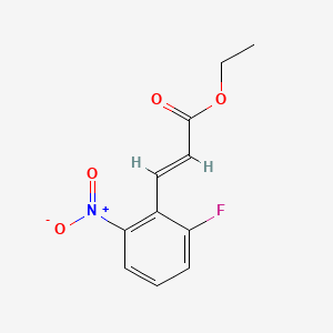 molecular formula C11H10FNO4 B8206683 ethyl (E)-3-(2-fluoro-6-nitrophenyl)prop-2-enoate 