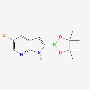 molecular formula C13H16BBrN2O2 B8206785 5-Bromo-2-(4,4,5,5-tetramethyl-1,3,2-dioxaborolan-2-YL)-pyrrolo[2,3-B]pyridine 