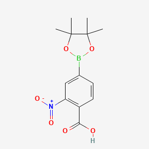 molecular formula C13H16BNO6 B8206811 2-Nitro-4-(4,4,5,5-tetramethyl-1,3,2-dioxaborolan-2-yl)benzoic acid 
