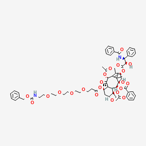molecular formula C66H78N2O21 B8206840 [(1S,2S,3R,4S,7R,9S,10S,12R,15S)-4,12-diacetyloxy-15-[(2R,3S)-3-benzamido-2-hydroxy-3-phenylpropanoyl]oxy-1-hydroxy-10,14,17,17-tetramethyl-11-oxo-9-[3-[2-[2-[2-[2-(phenylmethoxycarbonylamino)ethoxy]ethoxy]ethoxy]ethoxy]propanoyloxy]-6-oxatetracyclo[11.3.1.03,10.04,7]heptadec-13-en-2-yl] benzoate 