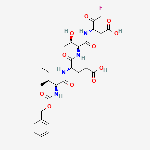 molecular formula C28H39FN4O11 B8206846 benzyloxycarbonyl-Ile-Glu-Thr-Asp-fluoromethyl ketone 