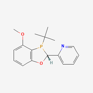 molecular formula C17H20NO2P B8206886 2-[(2R)-3-tert-butyl-4-methoxy-2H-1,3-benzoxaphosphol-2-yl]pyridine 