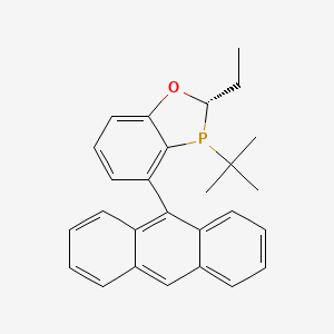 molecular formula C27H27OP B8206911 (2S)-4-anthracen-9-yl-3-tert-butyl-2-ethyl-2H-1,3-benzoxaphosphole 