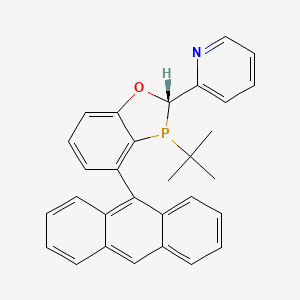 molecular formula C30H26NOP B8206933 2-[(2S)-4-anthracen-9-yl-3-tert-butyl-2H-1,3-benzoxaphosphol-2-yl]pyridine 