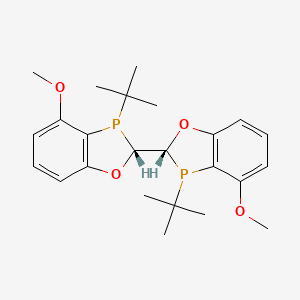 molecular formula C24H32O4P2 B8206956 (2R)-3-tert-butyl-2-[(2R)-3-tert-butyl-4-methoxy-2H-1,3-benzoxaphosphol-2-yl]-4-methoxy-2H-1,3-benzoxaphosphole 