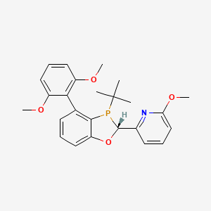 molecular formula C25H28NO4P B8206993 2-[(2R)-3-tert-butyl-4-(2,6-dimethoxyphenyl)-2H-1,3-benzoxaphosphol-2-yl]-6-methoxypyridine 
