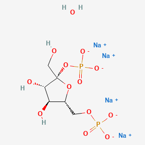 molecular formula C6H12Na4O13P2 B8207007 tetrasodium;[(2S,3S,4S,5R)-3,4-dihydroxy-2-(hydroxymethyl)-5-(phosphonatooxymethyl)oxolan-2-yl] phosphate;hydrate 