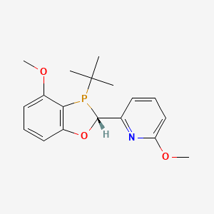 molecular formula C18H22NO3P B8207030 2-[(2R)-3-tert-butyl-4-methoxy-2H-1,3-benzoxaphosphol-2-yl]-6-methoxypyridine 