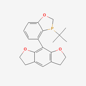 molecular formula C21H23O3P B8207042 3-tert-butyl-4-(2,3,5,6-tetrahydrofuro[3,2-f][1]benzofuran-8-yl)-2H-1,3-benzoxaphosphole 