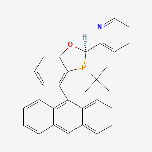 molecular formula C30H26NOP B8207043 2-[(2R)-4-anthracen-9-yl-3-tert-butyl-2H-1,3-benzoxaphosphol-2-yl]pyridine 