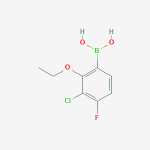 molecular formula C8H9BClFO3 B8207074 3-Chloro-2-ethoxy-4-fluorophenylboronic acid 