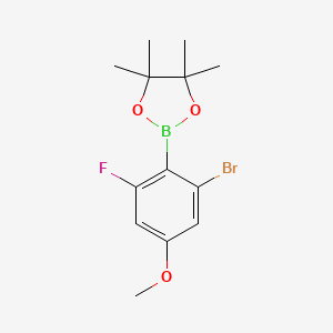 molecular formula C13H17BBrFO3 B8207092 2-Bromo-4-methoxy-6-fluorophenylboronic acid pinacol ester 