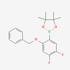molecular formula C19H21BF2O3 B8207111 2-Benzyloxy-4,5-difluorophenylboronic acid pinacol ester 