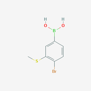 molecular formula C7H8BBrO2S B8207136 4-Bromo-3-(methylthio)phenylboronic acid 