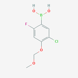 molecular formula C8H9BClFO4 B8207164 3-Chloro-6-fluoro-4-(methoxymethoxy)phenylboronic acid 