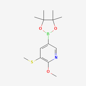 molecular formula C13H20BNO3S B8207165 (6-Methoxy-5-(methylthio)pyridin-3-yl)boronic acid pinacol ester 