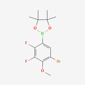 molecular formula C13H16BBrF2O3 B8207175 5-Bromo-2,3-difluoro-4-methoxyphenylboronic acid pinacol ester 