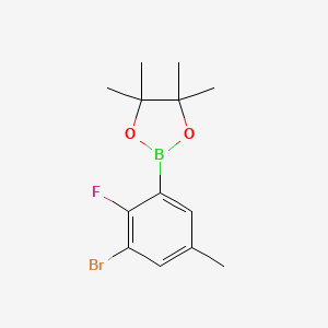 molecular formula C13H17BBrFO2 B8207206 3-Bromo-2-fluoro-5-methylphenylboronic acid pinacol ester 
