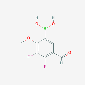 molecular formula C8H7BF2O4 B8207214 (3,4-Difluoro-5-formyl-2-methoxyphenyl)boronic acid 
