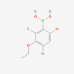 molecular formula C8H8BBr2FO3 B8207234 (4,6-Dibromo-3-ethoxy-2-fluorophenyl)boronic acid 