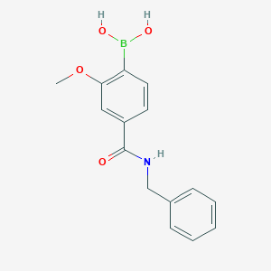 molecular formula C15H16BNO4 B8207245 4-(Benzylcarbamoyl)-2-methoxyphenylboronic acid 