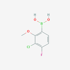 molecular formula C7H7BClFO3 B8207252 3-Chloro-4-fluoro-2-methoxyphenylboronic acid 