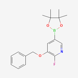 molecular formula C18H21BFNO3 B8207268 3-(Benzyloxy)-2-fluoro-5-(4,4,5,5-tetramethyl-1,3,2-dioxaborolan-2-yl)pyridine 