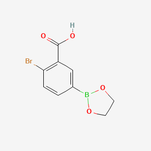 molecular formula C9H8BBrO4 B8207274 2-Bromo-5-(1,3,2-dioxaborolan-2-yl)benzoic acid 