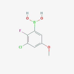 molecular formula C7H7BClFO3 B8207275 (3-Chloro-2-fluoro-5-methoxyphenyl)boronic acid 