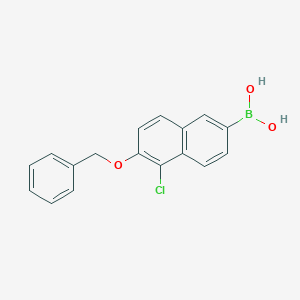 molecular formula C17H14BClO3 B8207308 (6-(Benzyloxy)-5-chloronaphthalen-2-yl)boronic acid 