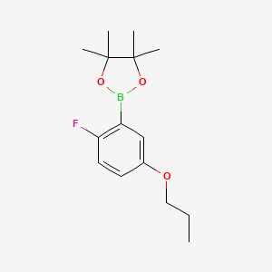 molecular formula C15H22BFO3 B8207324 2-(2-Fluoro-5-propoxyphenyl)-4,4,5,5-tetramethyl-1,3,2-dioxaborolane 