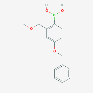 molecular formula C15H17BO4 B8207339 (4-(Benzyloxy)-2-(methoxymethyl)phenyl)boronic acid 